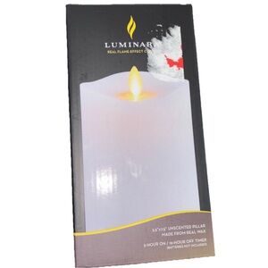 Luminara Real Flame Effect Candle w/ Timer White  3" x 7.5" New
